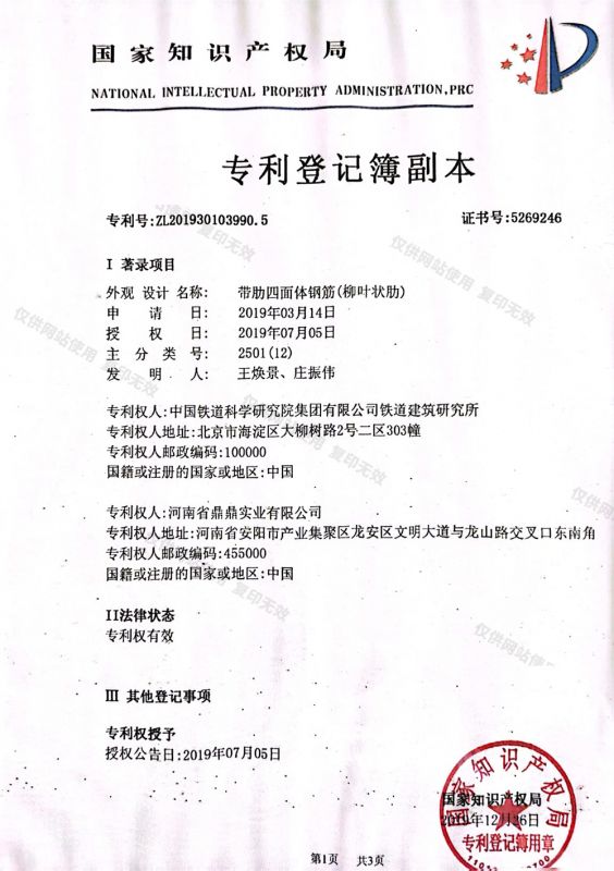 專(zhuān)利登記簿副本